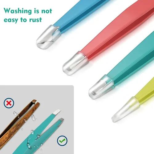 Set 4 Pinzas Colores Para Cejas Y Vello Facial