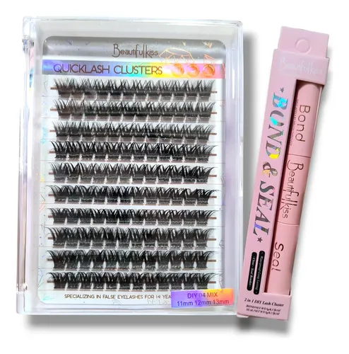 Pestañas Postizas Cluster Kit Adhesivo/seal Beautifull Kiss