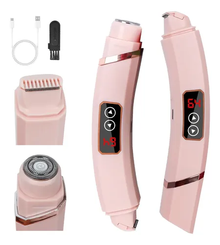 Depiladora Eléctrica Mujer 2en1 Intima Bikini Recargable Rt Rosa