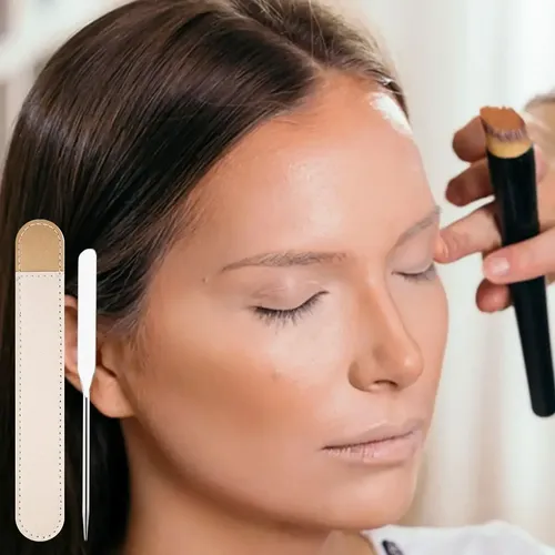 Paleta De Mezcla De Maquillaje De Acero Inoxidable Con Espát