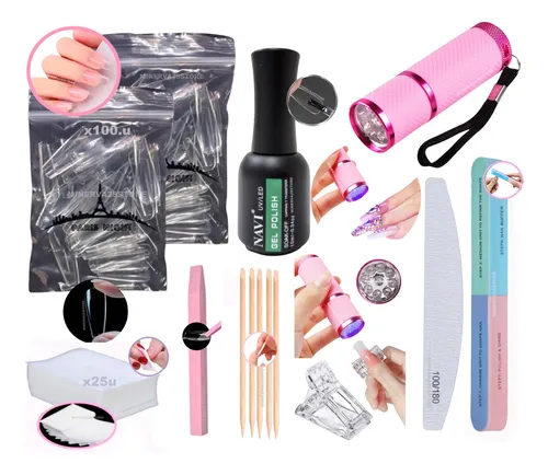 Kit Tips Soft Gel X100 Paris Night Kapping Gel Lampara Uvled