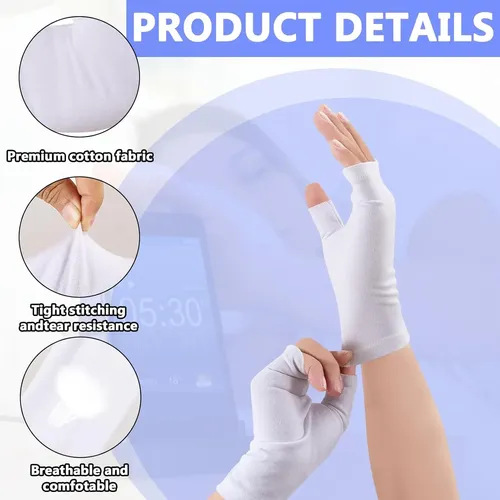 Guantes Algodón Blancos Sin Dedos Para Piel Seca