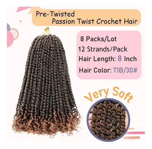 Pérdida De Cabello Passion Twist, Pretorcida, 20 Cm, 8 Paque
