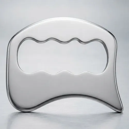 Masajeador Gua Sha Acero Inoxidable Forma M