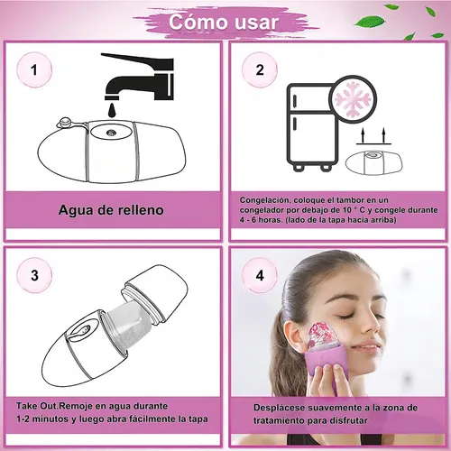Rodillo De Hielo For Rostro, Masajeador Facial De Hielo &ac
