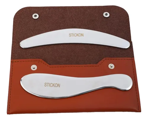 Herramienta Masajeadora Stickon Gua Sha 2 En 1 De Acero Inox