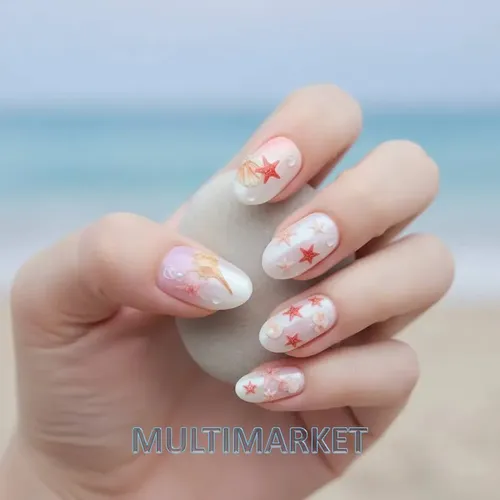 Stickers 5d Relieve Deco Uñas – Caracoles Y Estrellas De Mar