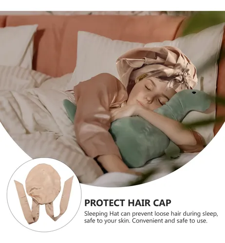 Gorro De Dormir Nocturno Para Mujer, Gorro De Baño Elástico Caqui