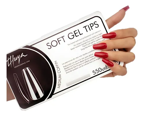 Medium Coffin Tips Para Soft Gel X550u Thuya Uñas 12c