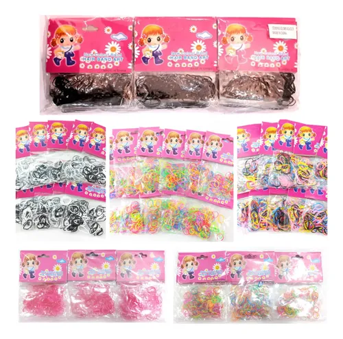 Pack X 12 Bolsitas Colitas Trenza Banda Silicona