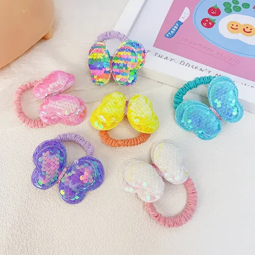 Gomas Para Cabello Mariposa Elasticidad Alta 6 Piezas