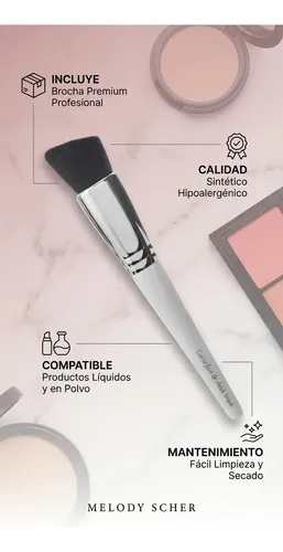 Brocha Multiuso Maquillaje Rostro Base Contorno Melody Scher