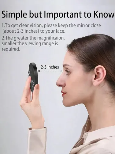 1 Pieza De Espejo De Maquillaje Con Aumento De 10x Y 15x, Co