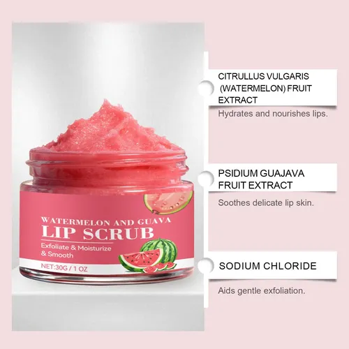 Watermelon Guava Lip Scrub With Natural Sugar Crystals