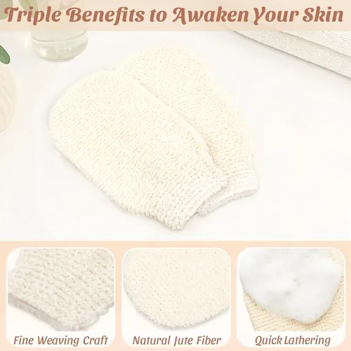 Guantes Exfoliantes De Cáñamo 2 Piezas Brvlsoc