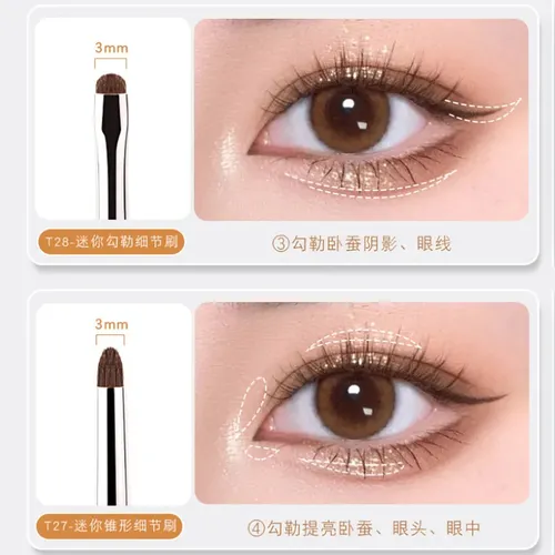 Kit 4 Brochas De Pelo De Caballo Para Difuminar Ojos