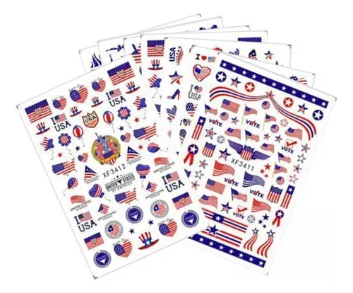 2 Nuevas Pegatinas De Arte De Uñas Con Bandera Americana