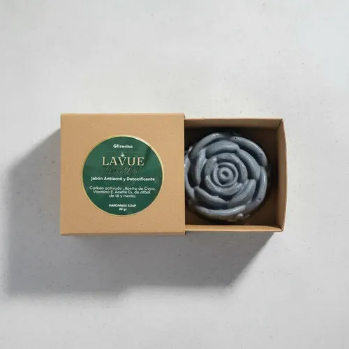 Jabon Artesanal Facial De Carbon Activado 65gr