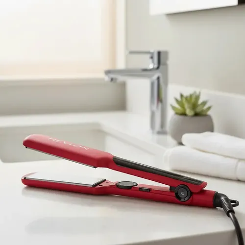 Plancha De Pelo Revlon 220° Placas 4.5 Cm. Recubrimiento Titanio – Roja