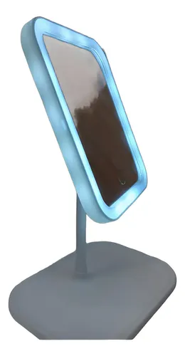Espejo Maquillaje Rectangular Luz LED Táctil Plegable USB Blanco Kandel