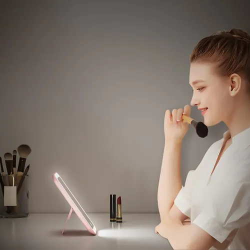 Espejo De Maquillaje Kintion Portátil Con Luz Led Recargable