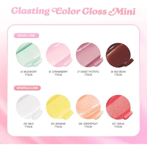 Gloss Labial Rom&nd Glasting Color Mini 9 Tonos Brillo Hoch