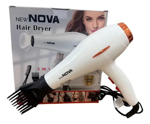 Secador De Pelo New Nova Frio Calor Difusor Y Boquilla 2 Vel