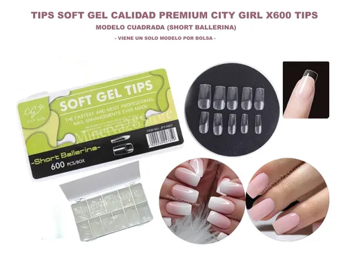 Kit Tips Soft Gel Caja X600u, City Girl Kapping Gel, Lima