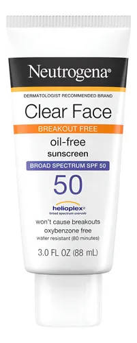 Crema Solar Líquida Neutrogena Clear Face, Spf 50, 90 Ml