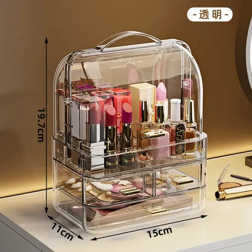 Caja De Maquillaje Transparente Con Estante Organizador,