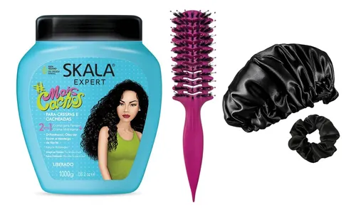 Kit Rulos Skala Mais Cachos + Cepillo Definidor + Cofia Sate