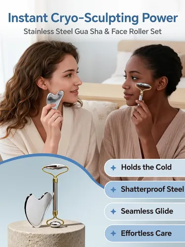 Face Roller & Gua Sha Tools Tophld De Acero Inoxidable
