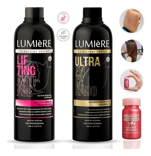 Kit Alisado Encerado + Lifting+ampolla Profesional Nutritiva