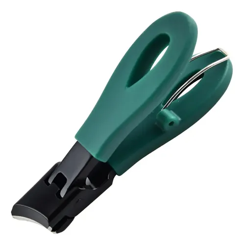 Cortauñas Antisalpicaduras Para Manicura Con Punta Inclinada Verde