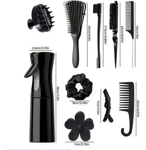 Set 12 Cepillos Y Peines Para Peinar Y Cuidar El Cabello
