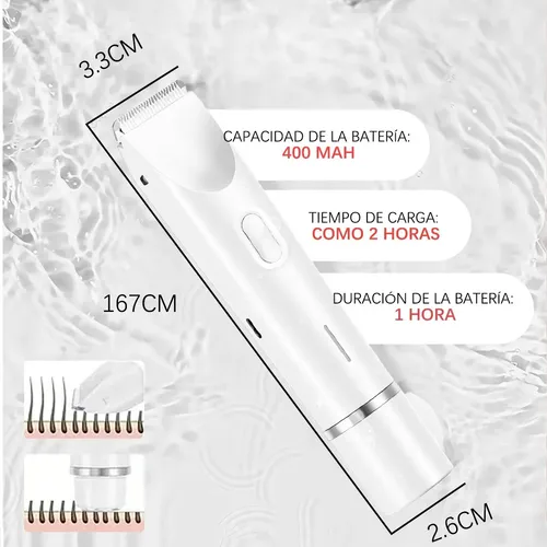 B Depiladora Eléctrica Recargable 2 En 1 Uso Seco Y Húmedo M
