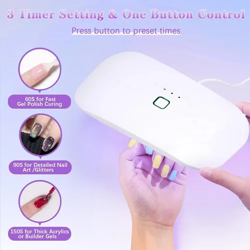 Secador De Uñas Uv Led 48w Shinecai Mini Plegable Usb