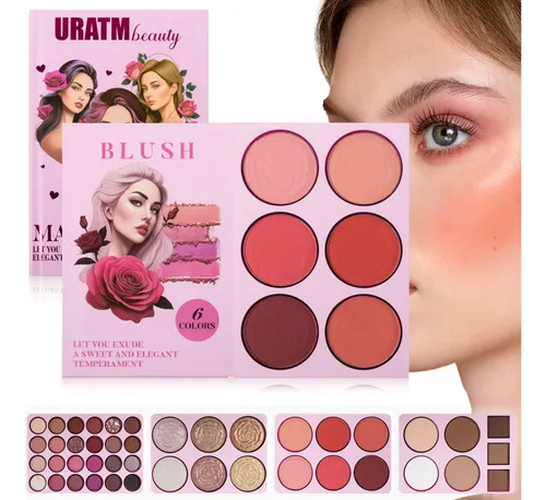 Uratm Paleta Libro 4 Capas Ojos Rubor Contorno Iluminador