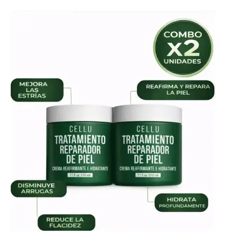 Combo X2 Crema Anticelulitis Centella Asiatica Hialuronico