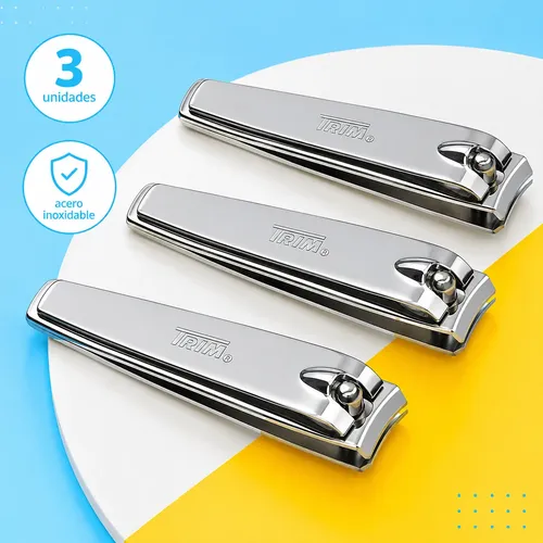 Pack X3 Cortauñas Trim Ideal Regalo Acero Inoxidable Alicate