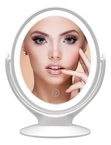 Espejo De Maquillaje Con Luz De Doble Cara Con Aumento 1x