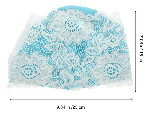 Gorros De Natación Elegantes De Encaje De Poliuretano Para M As Shown Lace Floral 25x18cm