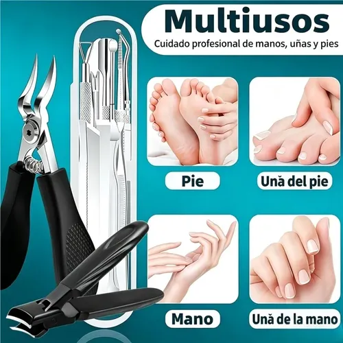Set 12 Cortauñas De Acero Inoxidable Profesional