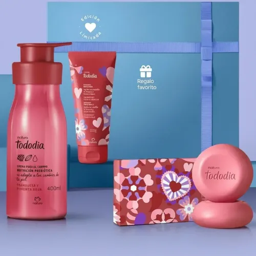 Natura. Kit Fram Y Pimienta Roja. Hidra+exfoliante+ Jabones