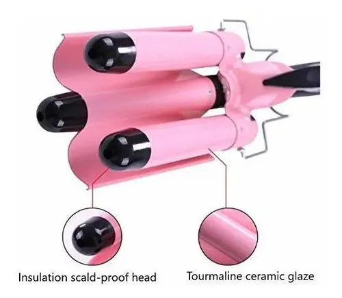 Varilla Rizadora Modvica De 3 Barriles, 26 Mm, Para Ondular  Rosa