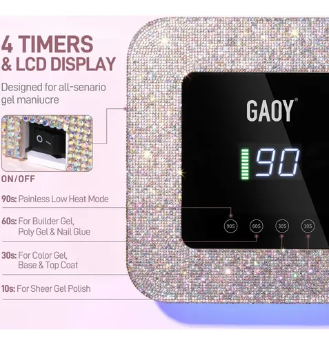 Lámpara Uv Led Inalámbrica Gaoy Para Uñas De Gel 7800mah