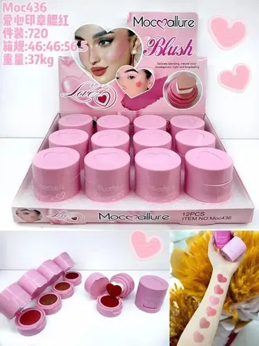 Rubor Liquido Blush C/esponja Corazon Cushion Mocallure Tono Del Maquillaje 05