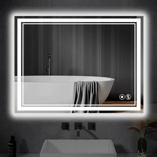 Espejo Led Baño Antivaho 3 Colores Dimmable 60×90 Cm