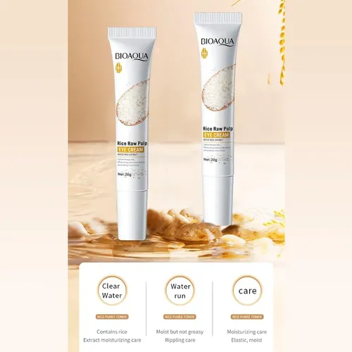 Crema Contorno Ojos Bioaqua Arroz Hidratante 20 G Todo Tipo De Piel Día/noche