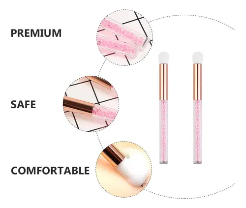 Set De 2 Brochas Para Sombra De Ojos Mujer Maquillaje Rosa